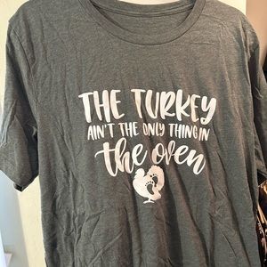 Turkey in oven shirt